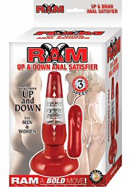 Ram Up & Down Anal Satisfier Wired Remote Anal Plug Waterproof Red 7.5 Inch